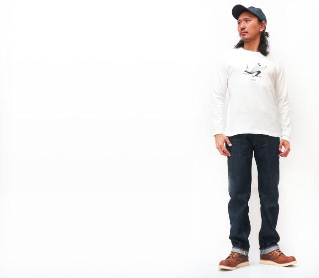 BARNS フラットシーマー両Vガゼットクルーネックスウェット BR-3000