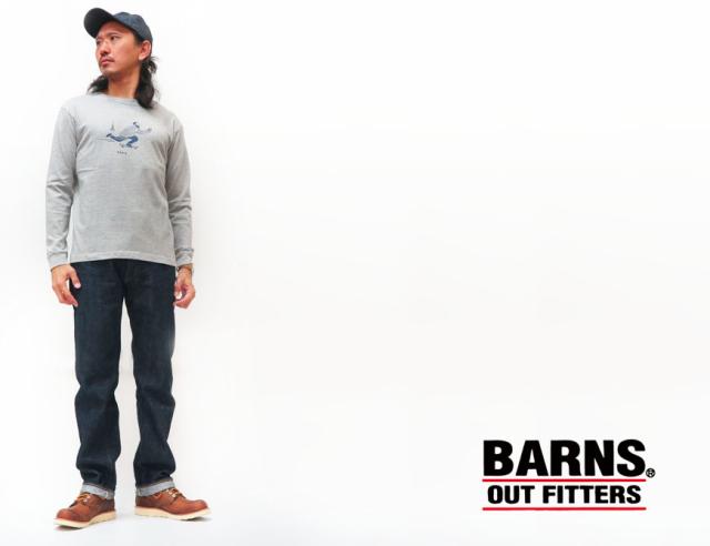 BARNS フラットシーマー両Vガゼットクルーネックスウェット BR-3000