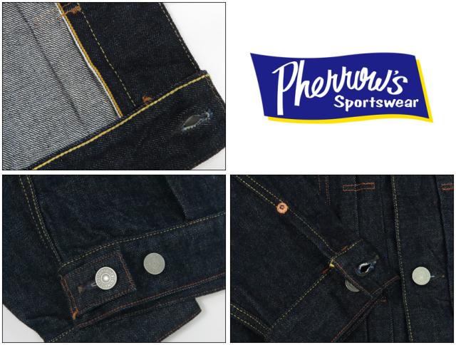 Pherrows 13.5oz デニムジャケット 2nd セカンドタイプ スターチドウォッシュ 407J-SW