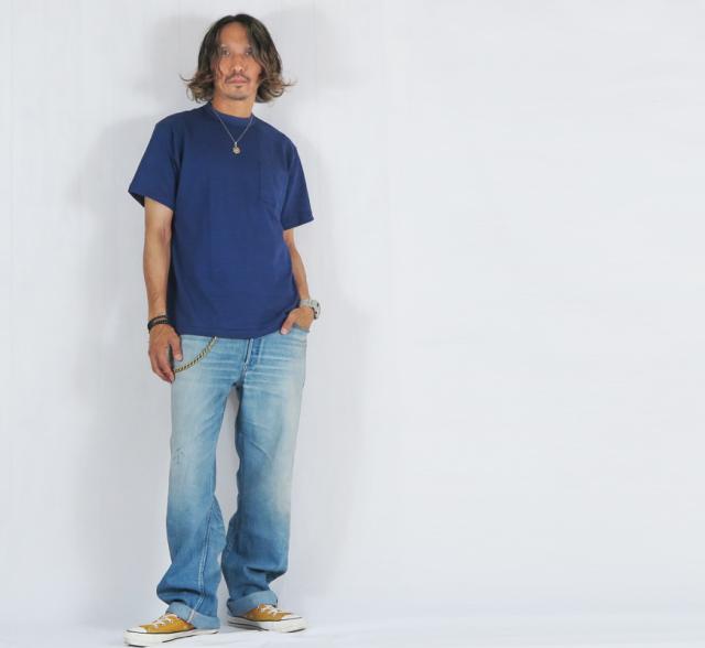 ウェアハウス WAREHOUSE Lot.4601-pocket 無地 半袖 ポケットTシャツ 定番 シャドーボーダー ローゲージ編み