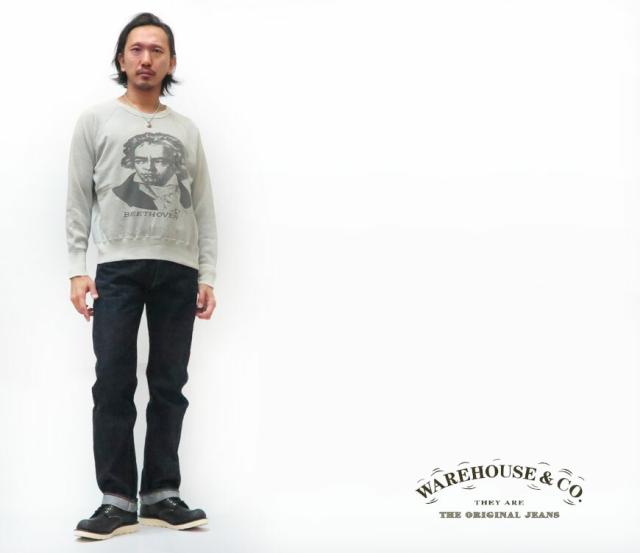 ウェアハウス WAREHOUSE クルーネック スウェット 461 "FADED" BEETHOVEN 2ND-HAND セカンドハンド ベートーベン