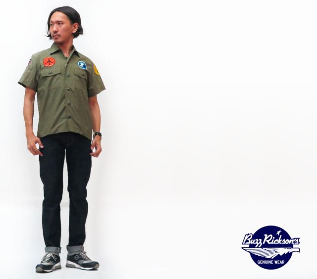 バズリクソンズ BUZZ RICKSON'S ベトナムシャツ 半袖  ワークシャツ "PEACE" BR38144