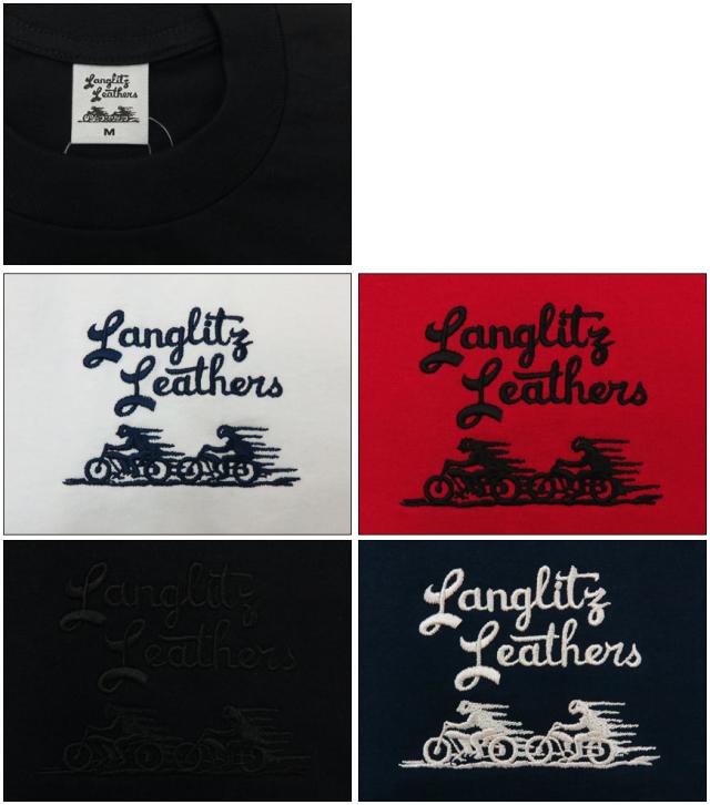 ラングリッツレザーズ Langlitz Leathers 半袖Tシャツ ロゴ刺繍 A-E