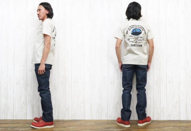 WAREHOUSE 半袖プリントTシャツ JUMP HAWAII セカンドハンドシリーズ WH4064