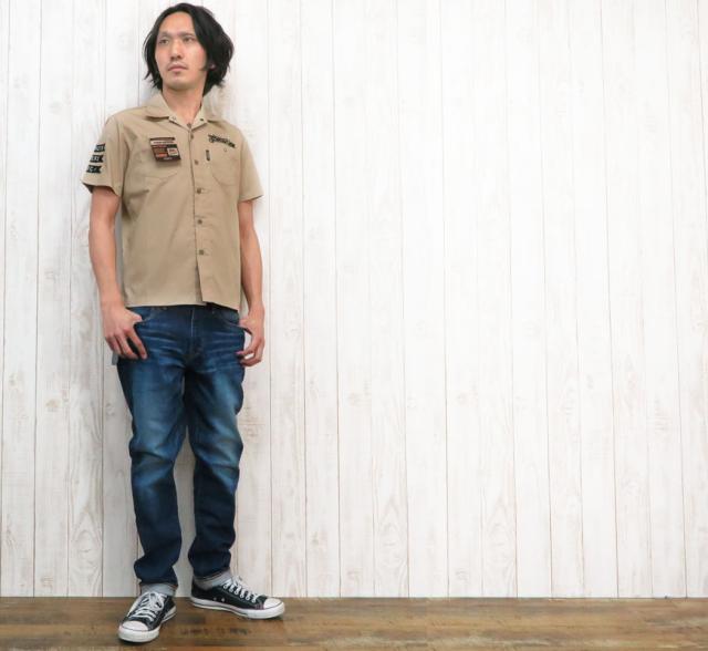 Schott チェーン刺繍 半袖ワークシャツ「EL FRESCO」 3145020