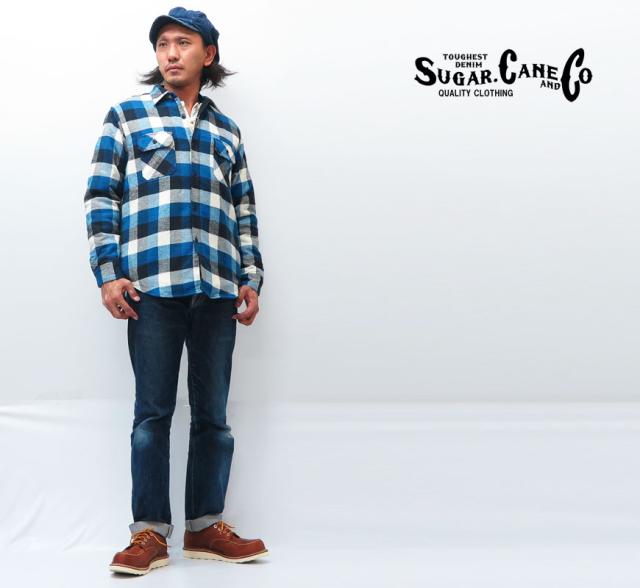 シュガーケーン SUGAR CANE ツイルチェック C.P.O ボア シャツジャケット SC14283