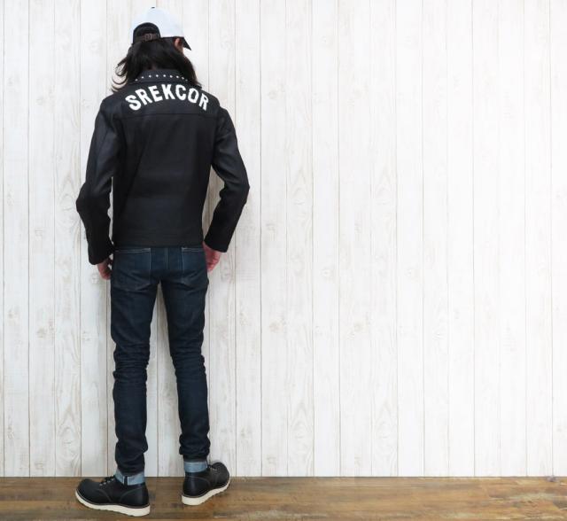 【ROLL】 顔料コーティング ストレッチデニム ライダースジャケット 「ROCKERS」