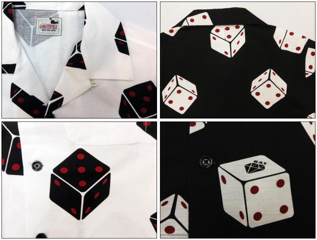 GANGSTERVILLE 半袖 コットン オープンカラーシャツ TUMBLING DICE