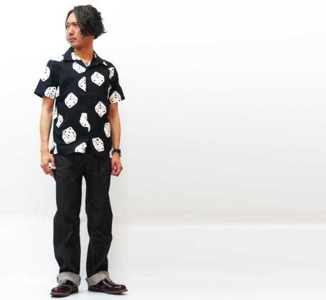 GANGSTERVILLE 半袖 コットン オープンカラーシャツ TUMBLING DICE