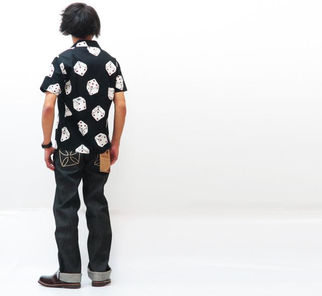 GANGSTERVILLE 半袖 コットン オープンカラーシャツ TUMBLING DICE