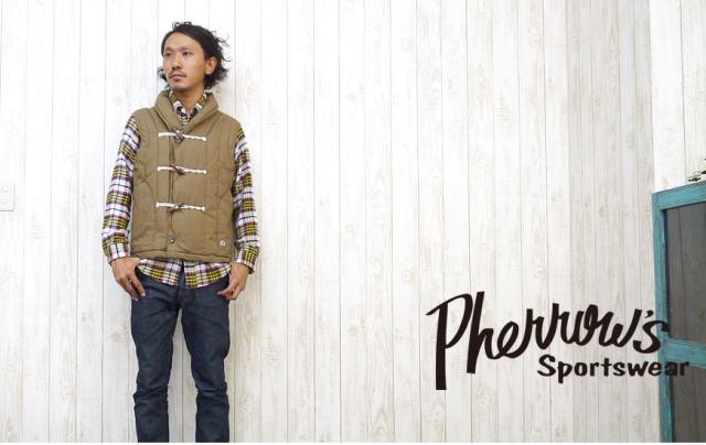 フェローズ Pherrow's ベスト U.S.NAVY ショールカラー 中綿 人工羽毛 送料無料 13w-plv1