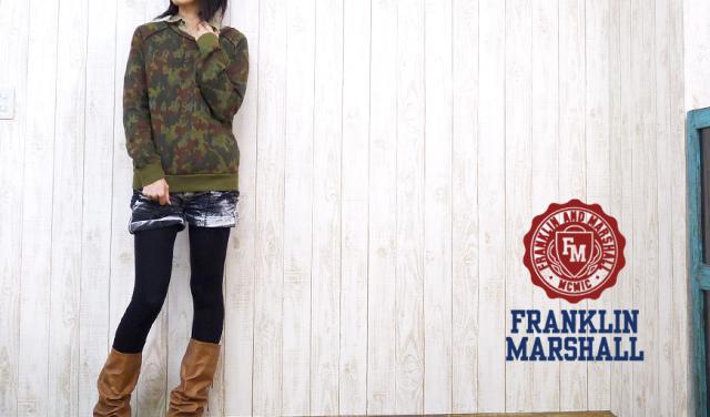 FRANKLIN＆MARSHALL ワッペン カモフラ柄 ラグランスリーブスウェット