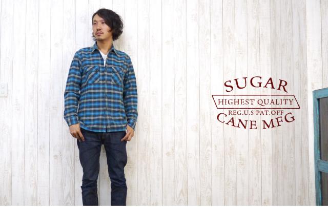 SUGAR CANE FICTION ROMANCE　コットンフランネル　ビエラチェックワークシャツ sc26334