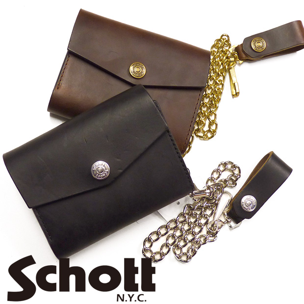 Schott Bros. レザー×メタル ウォレットチェーン ポイント10倍】Schott ショット レザー ウォレットチェーン