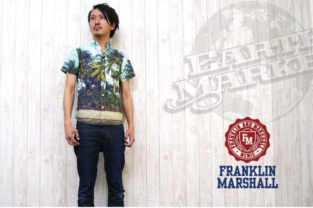Franklin & Marshall トロピカルフォトプリント 半袖ボタンダウンシャツ