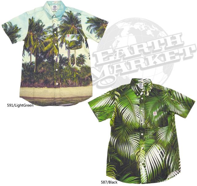Franklin & Marshall トロピカルフォトプリント 半袖ボタンダウンシャツ