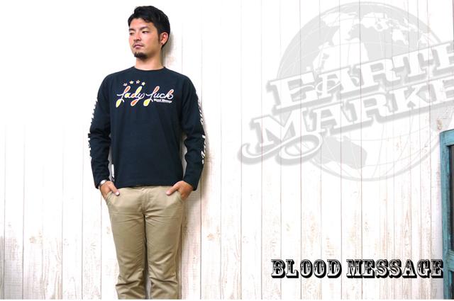 BLOOD MESSAGE 抜染プリント長袖Tシャツ LADY LUCK BLLT-760