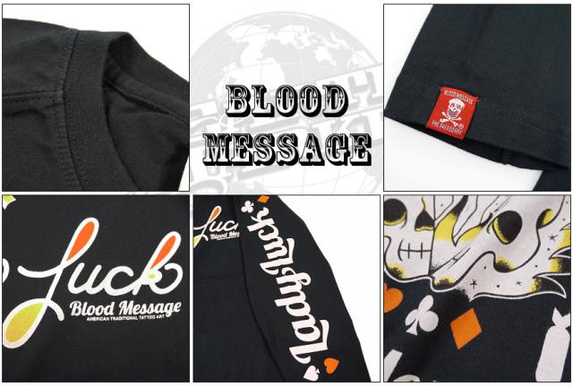 BLOOD MESSAGE 抜染プリント長袖Tシャツ LADY LUCK BLLT-760