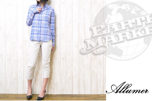 【Allumer】　チェック長袖レギュラーシャツ 8177701