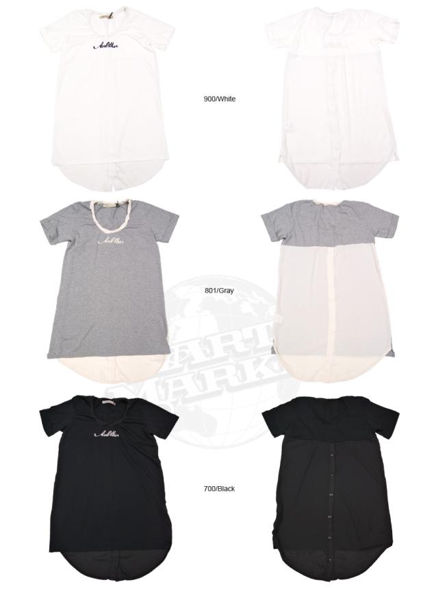 【Allumer】ミックス素材 切り替えワンピース8278627