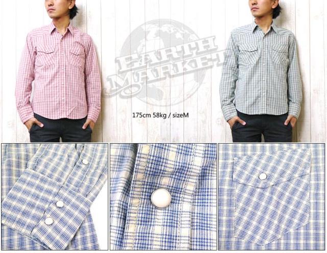 Indian Motorcycle　オールドチェック長袖ウエスタンシャツ