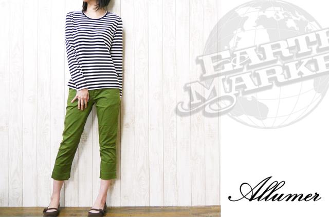 【Allumer】 ナローボーダー長袖Tシャツ 8141641