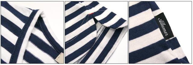 【Allumer】 ナローボーダー長袖Tシャツ 8141641