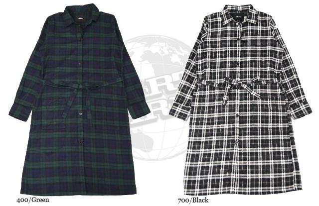 【Allumer】 コットンチェック ガウンシャツ 8177712