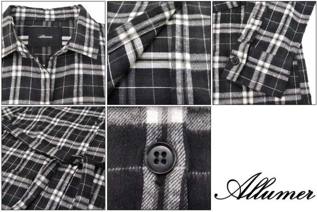 【Allumer】 コットンチェック ガウンシャツ 8177712
