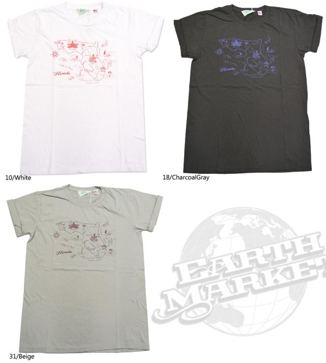 nrab by BARNS USA製半袖プリント Tシャツ 「MAP」 NB-3316