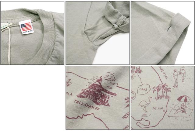 nrab by BARNS USA製半袖プリント Tシャツ 「MAP」 NB-3316
