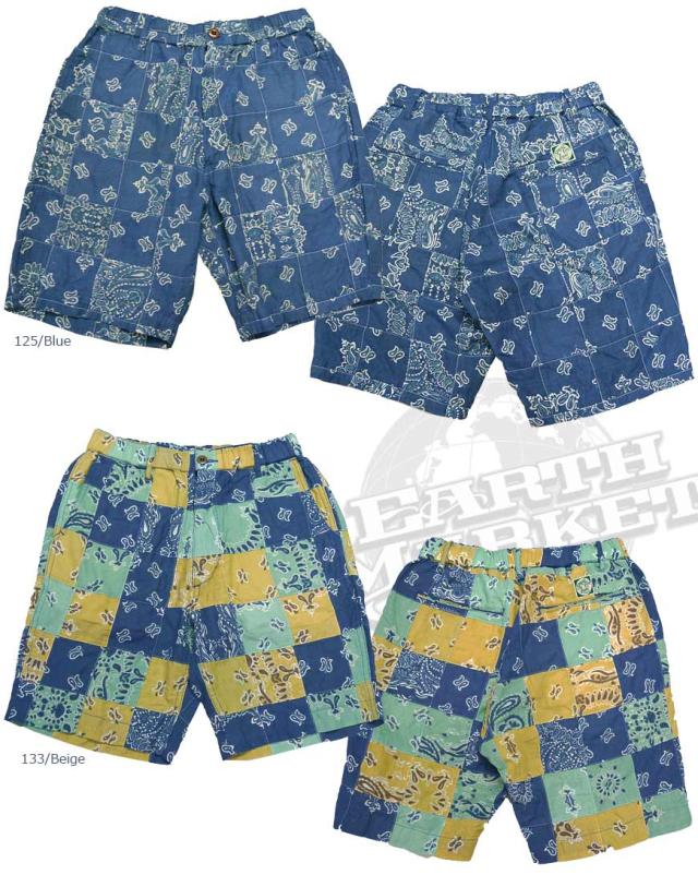 【SUGAR CANE】 ペイズリー柄パッチワーク イージー ショートパンツ SC51436