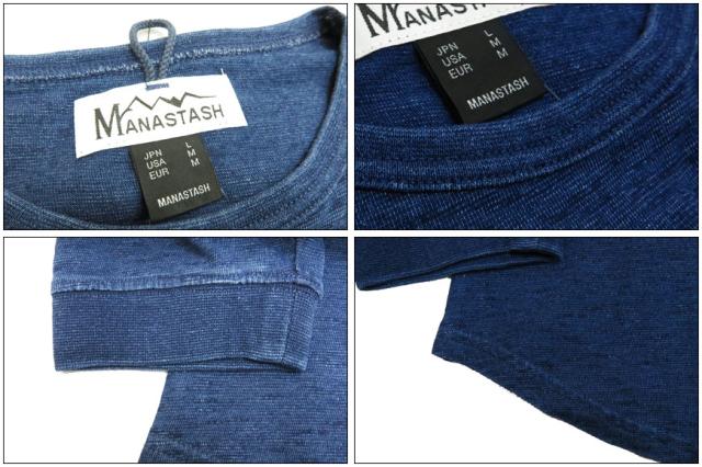 MANASTASH ピグメント染め 指穴付き ポケット長袖Tシャツ 7153031