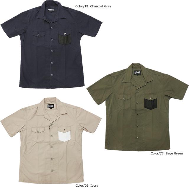 Schott チェーン刺繍 半袖ワークシャツ「EL FRESCO」 3145020