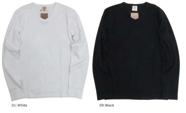 AVIREX アビレックス 長袖 ミニワッフルサーマルＴシャツ クルーネック ステンシルプリント AVI6183495