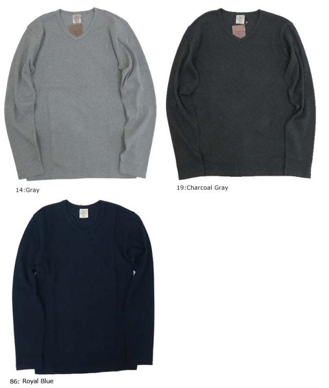 AVIREX アビレックス 長袖 ミニワッフルサーマルＴシャツ クルーネック ステンシルプリント AVI6183495