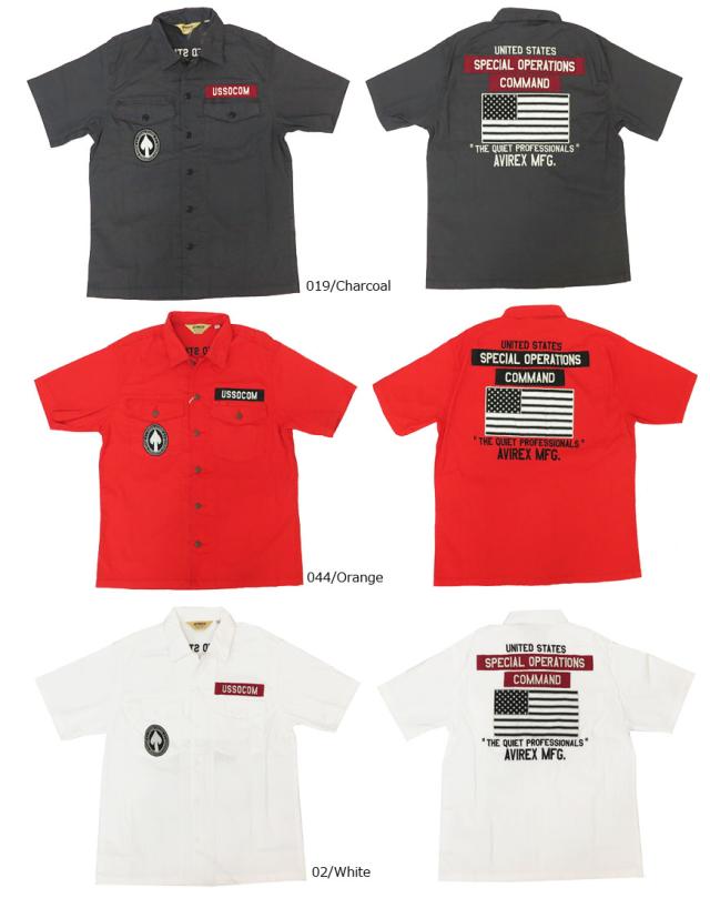 AVIREX アビレックス 長袖 ミニワッフルサーマルTシャツ クルーネック ステンシルプリント AVI6183495