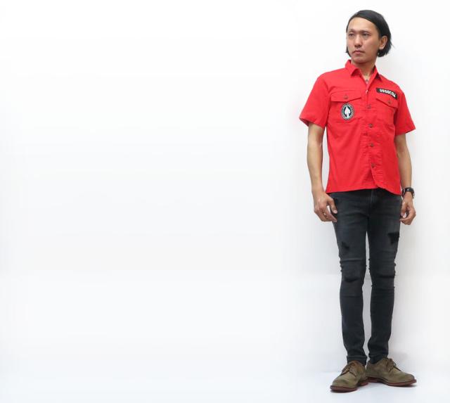 AVIREX アビレックス 長袖 ミニワッフルサーマルTシャツ クルーネック ステンシルプリント AVI6183495