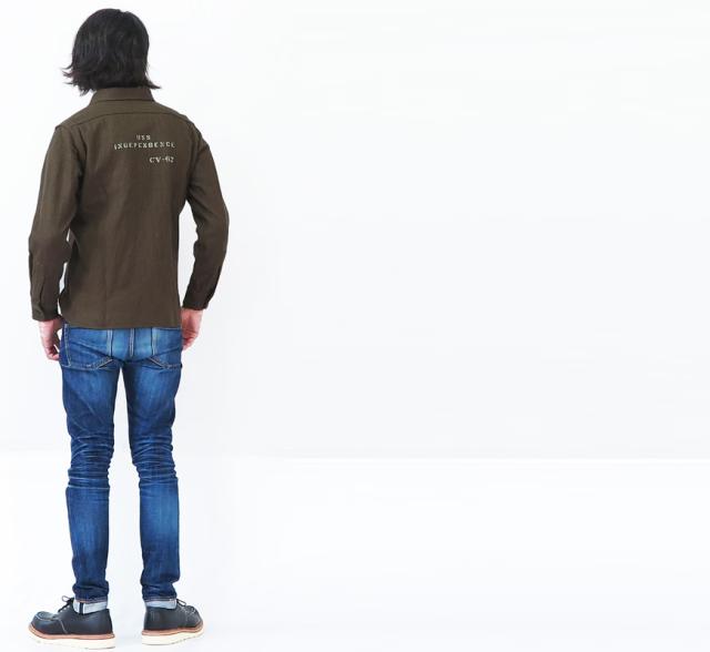 バズリクソンズ Buzz Ricksons 長袖 ウールメルトン ファティーグシャツ BUAERO U.S.NAVY SHIRTS-FLIGHT-WOOLEN フライトシャツ プレーン モデル br27947