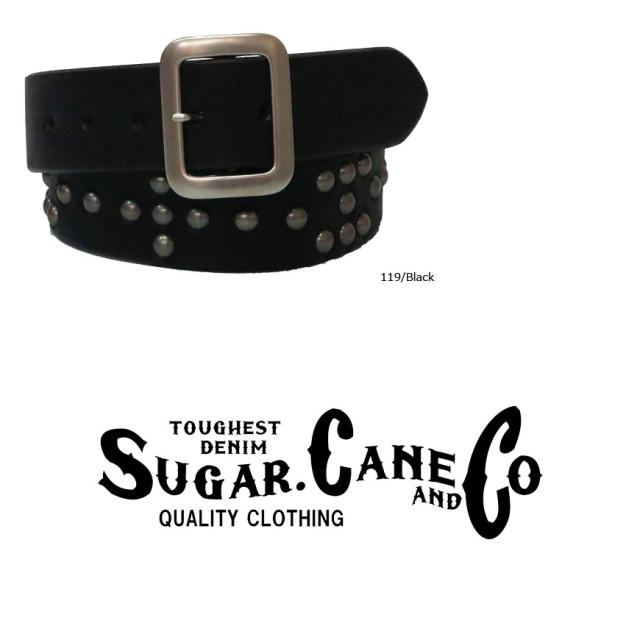 シュガーケーン　スタッズレザーベルト サドルレザー 