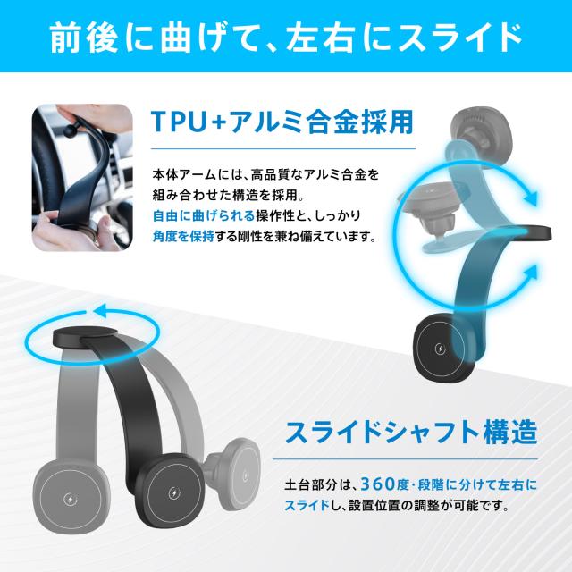 スマホホルダー 車載ホルダー ワイヤレス Qi