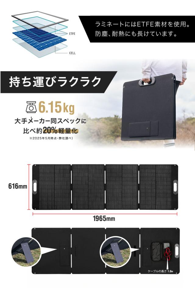 ソーラーパネル ソーラー 太陽光 折りたたみ 折り畳み ソーラーパネル充電器 折り畳み ソーラー充電器 ソーラー充電 蓄電池 PowerArQ Solar 210W