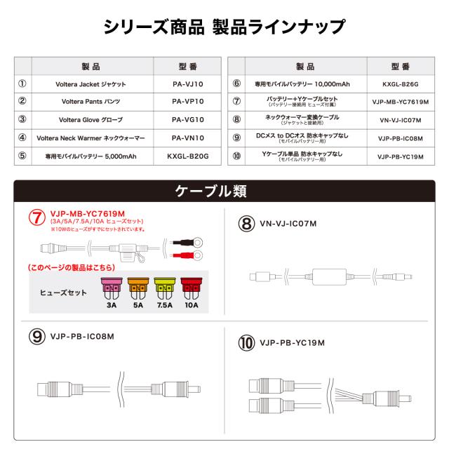 電熱 バイク バッテリーケーブル