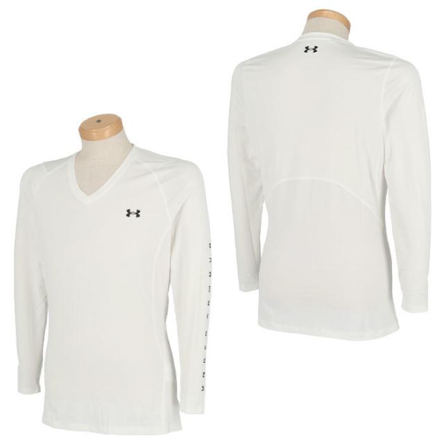 UNDER ARMOUR GOLF ヒートギア ロゴプリント 長袖 Vネック インナーシャツ view2