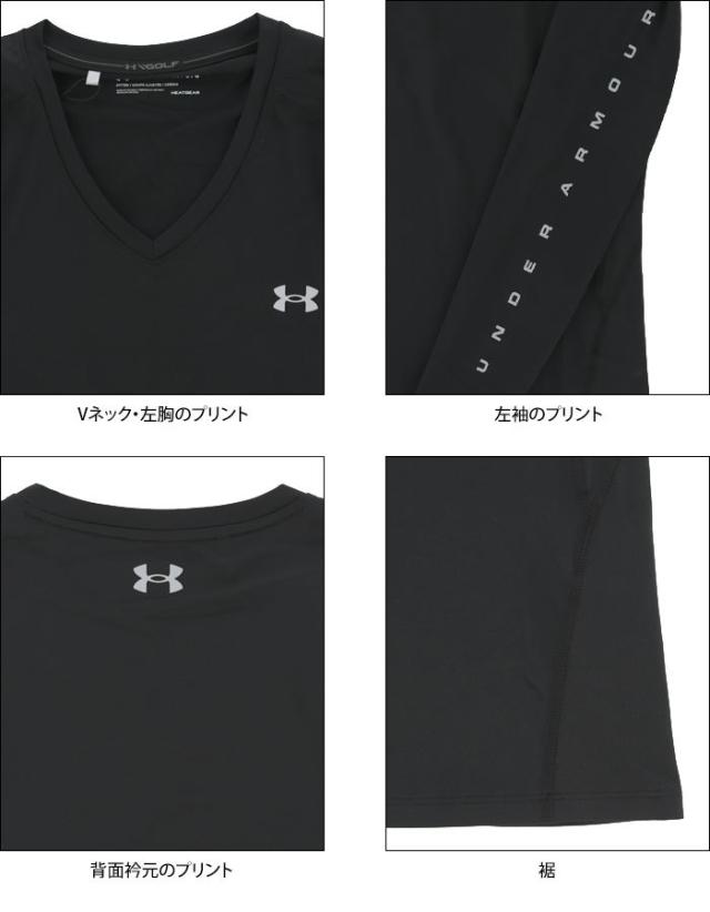 UNDER ARMOUR GOLF ヒートギア ロゴプリント 長袖 Vネック インナーシャツ view3