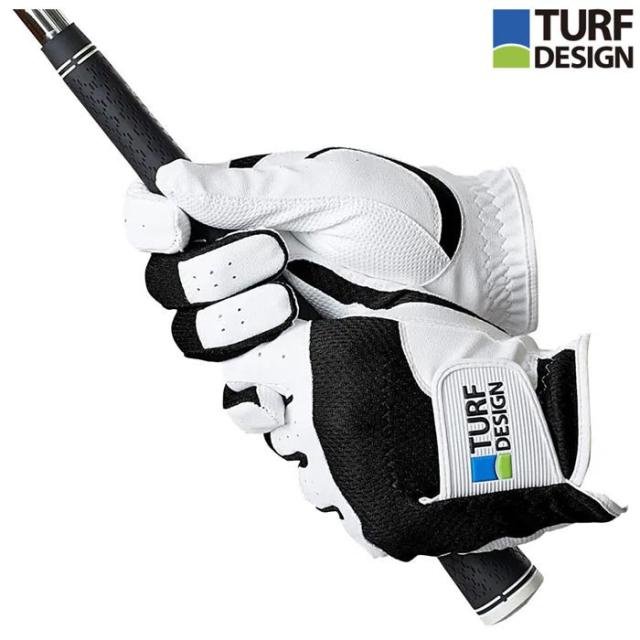 [2022年モデル] 朝日ゴルフ TURF DESIGN ターフデザイン メンズ 両手用 ゴルフグローブ TDGL-2170 ホワイト/ブラック