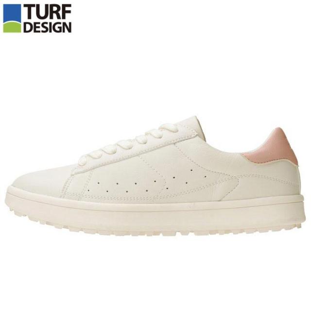朝日ゴルフ TURF DESIGN ターフデザイン レディース スパイクレスシューズ TDSH-2275L アイボリー/ピンク