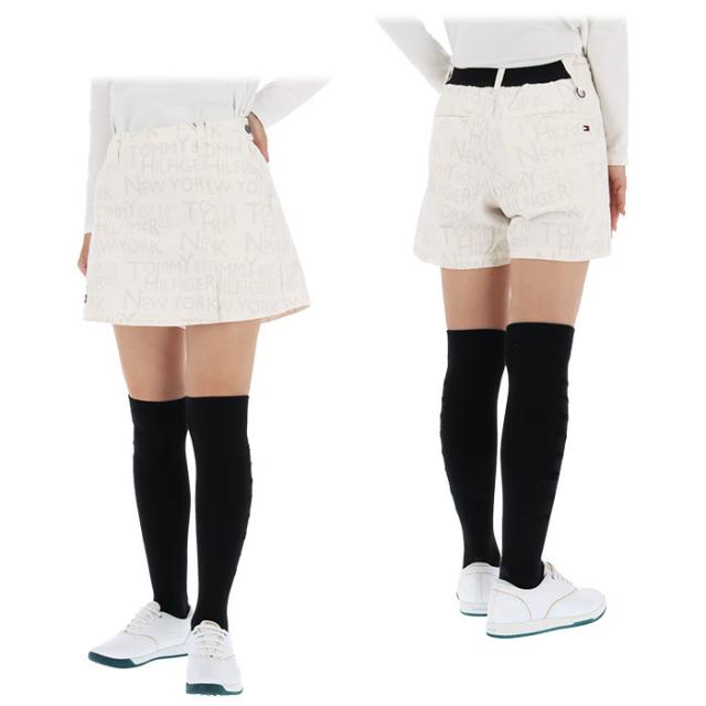 TOMMY HILFIGER GOLF ロゴ刺繍 総柄プリント 起毛生地 ストレッチ キュロットスカート view2