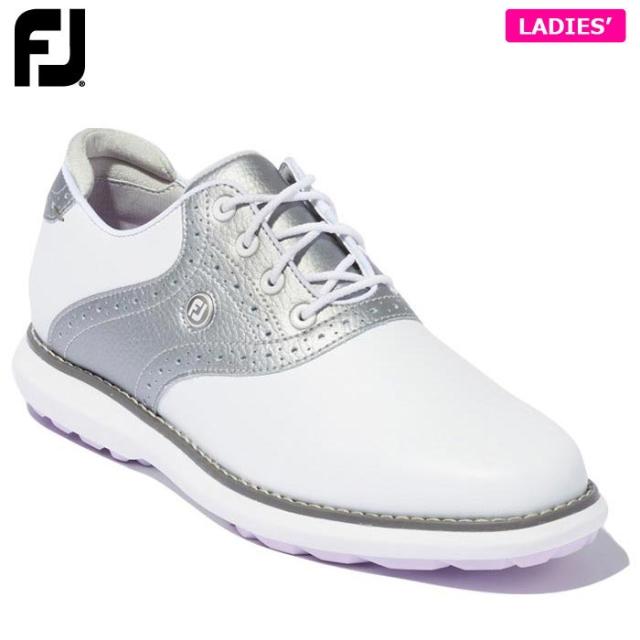 [2023年モデル] フットジョイ レディース FJ TRADITIONS トラディションズ スパイクレス ゴルフシューズ 97897 ホワイト/シルバー