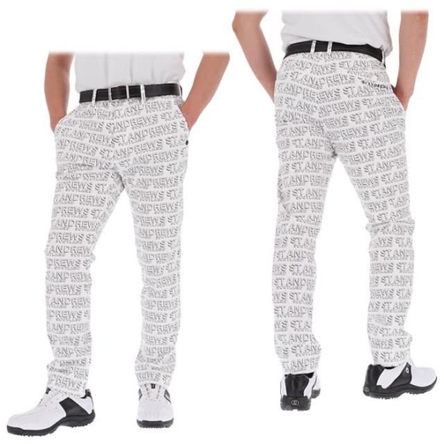 St ANDREWS GOLF 総柄 ロゴプリント ストレッチ ロングパンツ view1